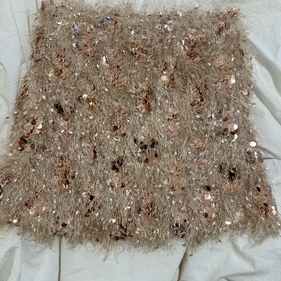 Zara - Rose Gold Sequin Shag Mini - XS - Picture 3 of 5